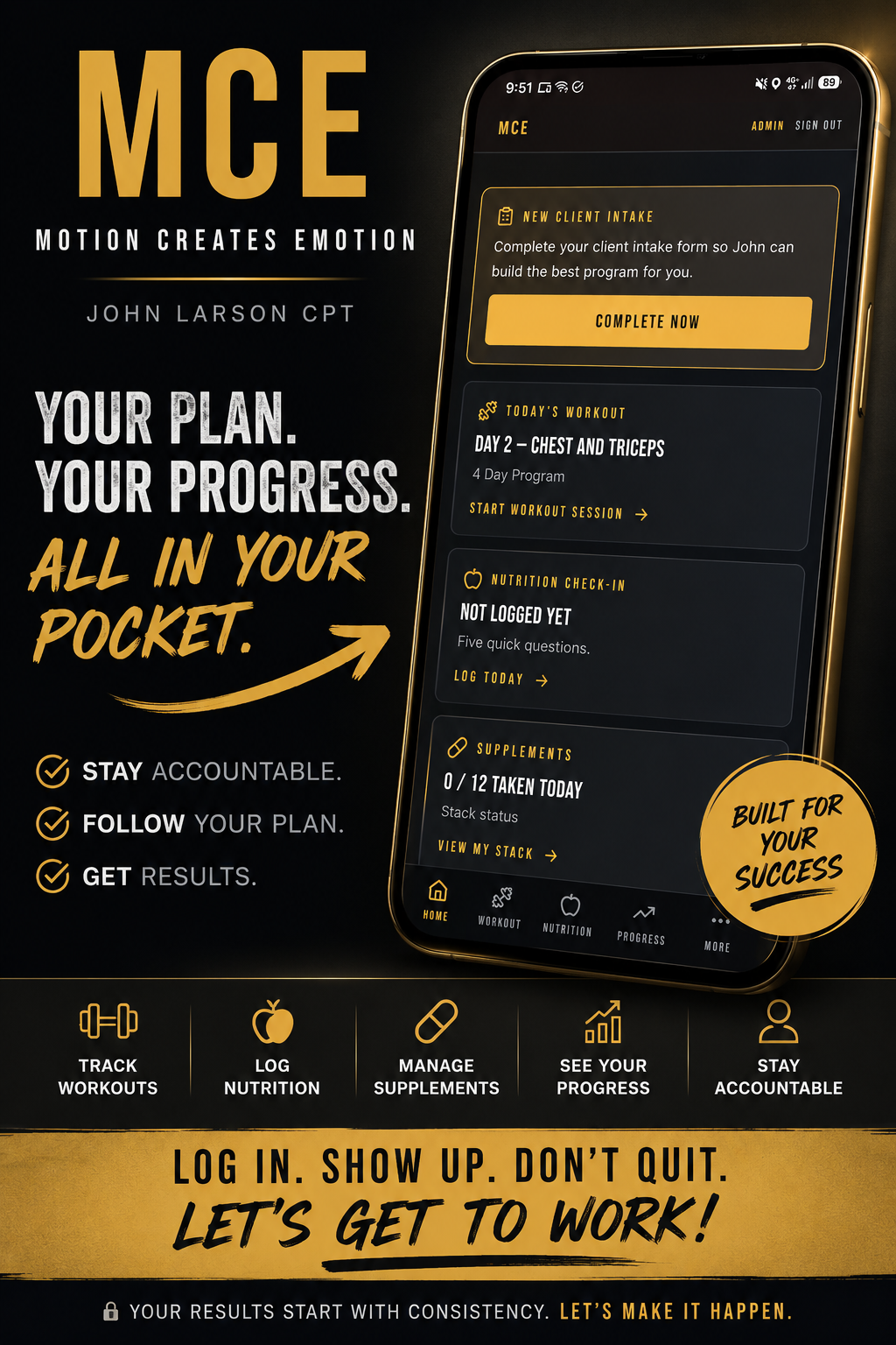 John Larson MCE Motion Creates Emotion client performance app St. Louis personal trainer